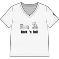 Rock 'n' Roll Mom V‑Neck Tee — Baby & Bed Icons Humor