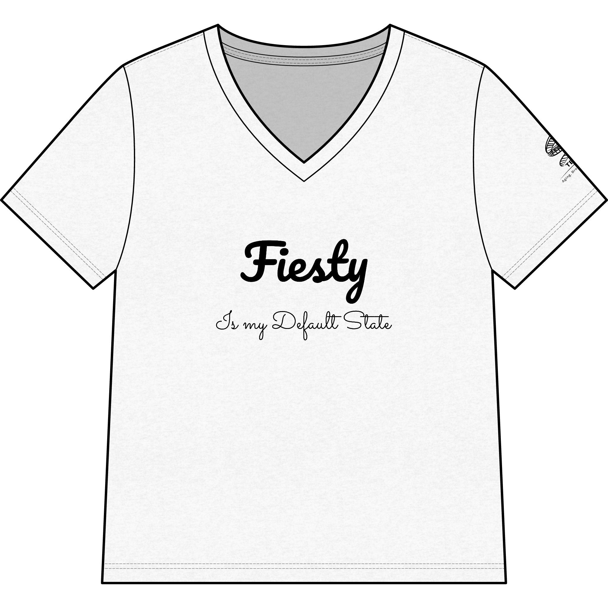 Fiesty Is My Default State V-Neck Tee — Funny Women’s Graphic Shirt
