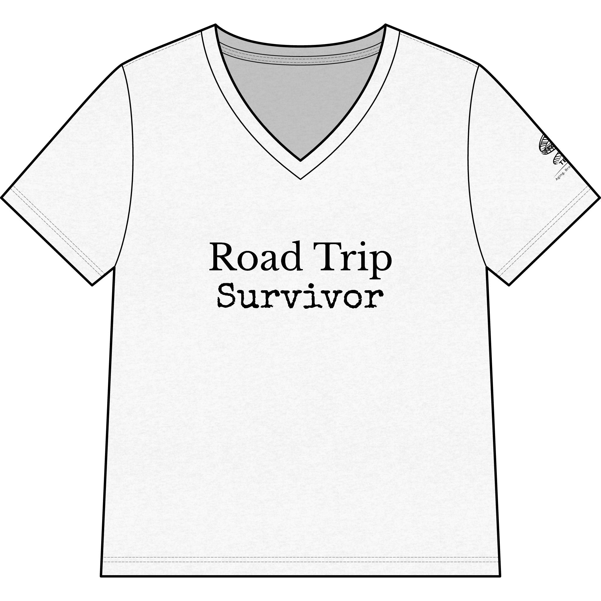 Road Trip Survivor V-Neck Tee — Funny Women’s Vacation Shirt