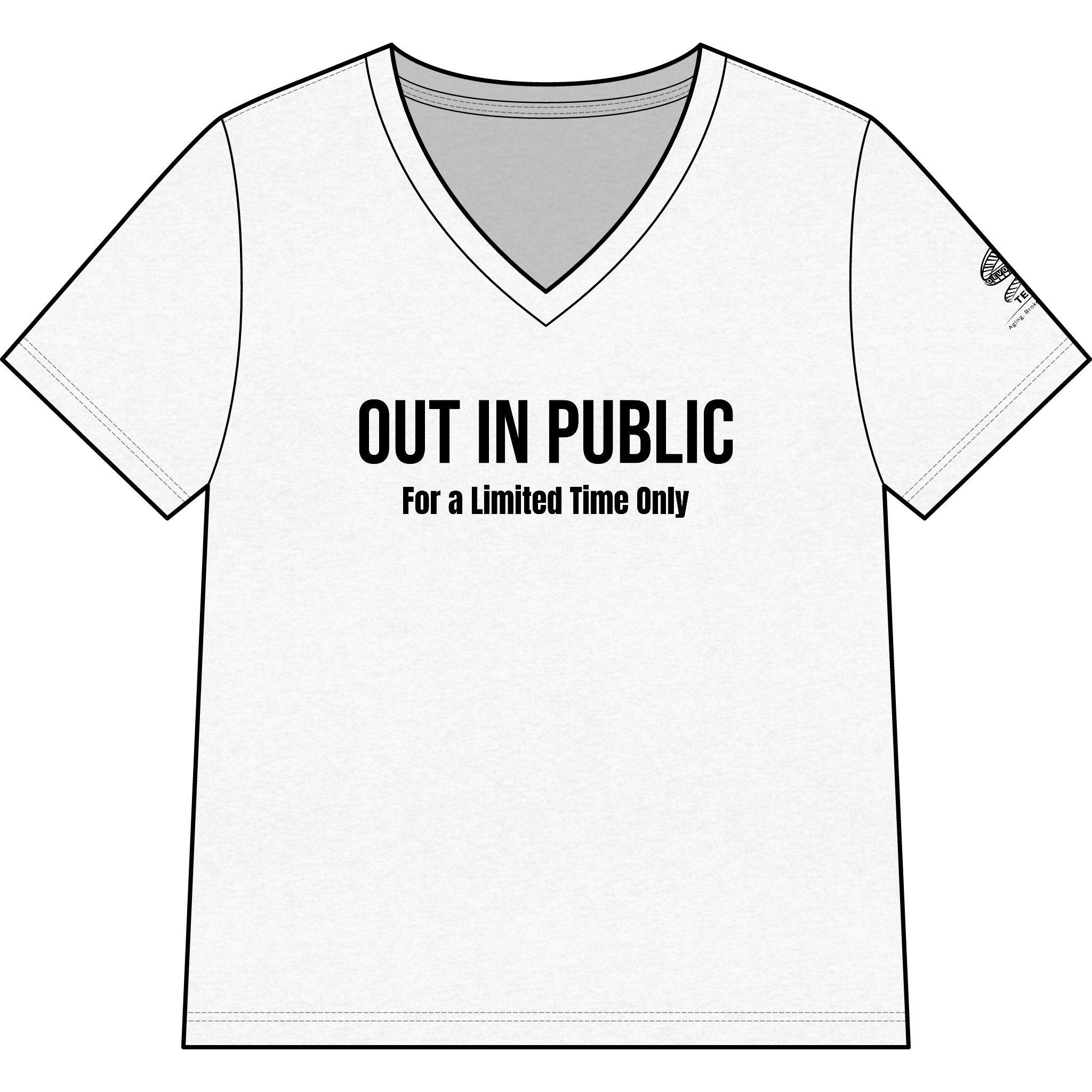 Women’s V-Neck Tee — Out in Public