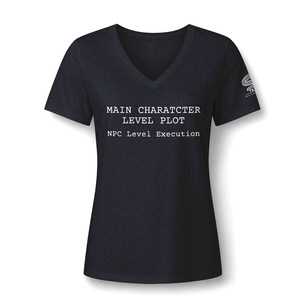 "Main Character, Level Plot; NPC Level Execution" V-Neck Tee