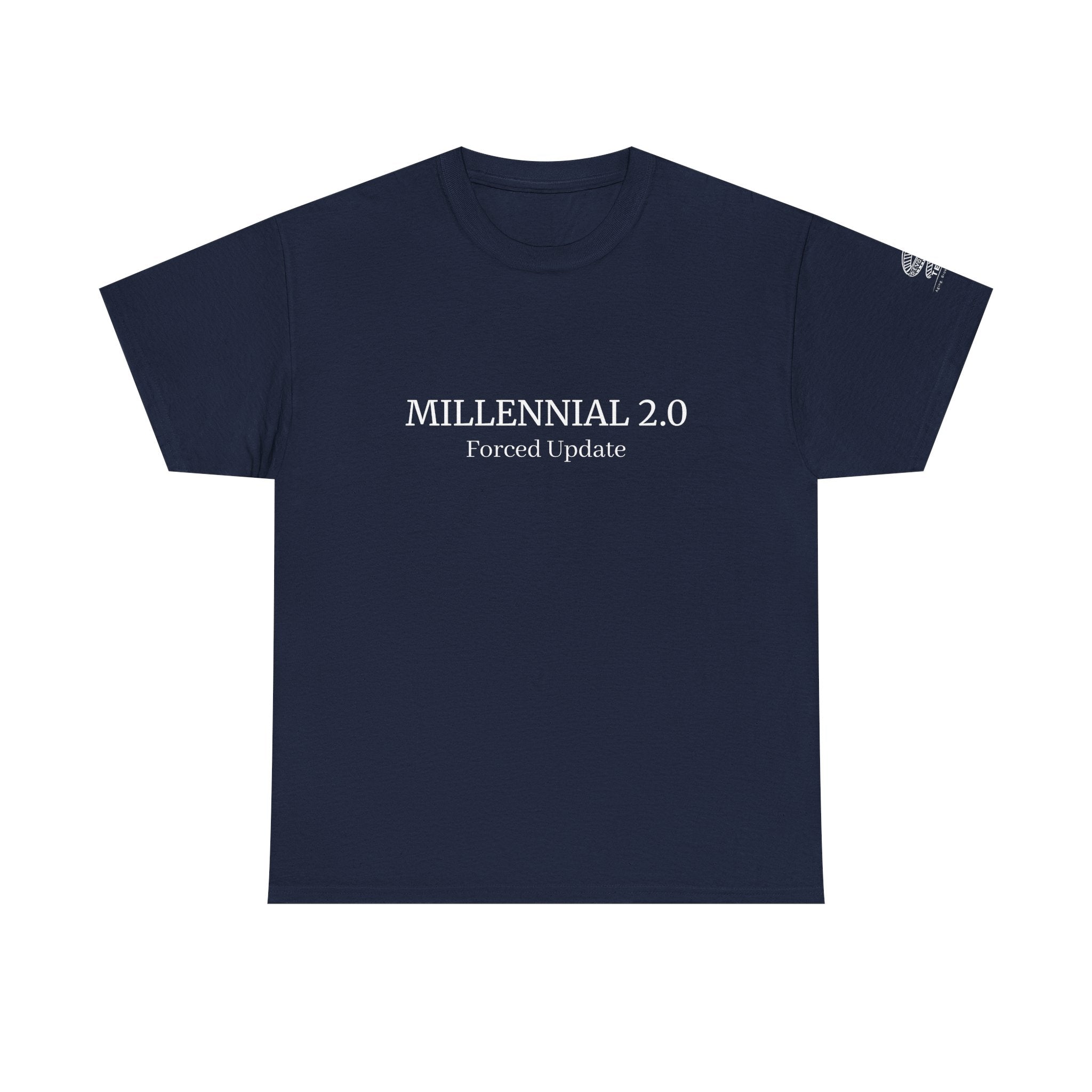 Millennial 2.0 "Forced Update" Tee — Minimal Retro Tech Graphic Shirt