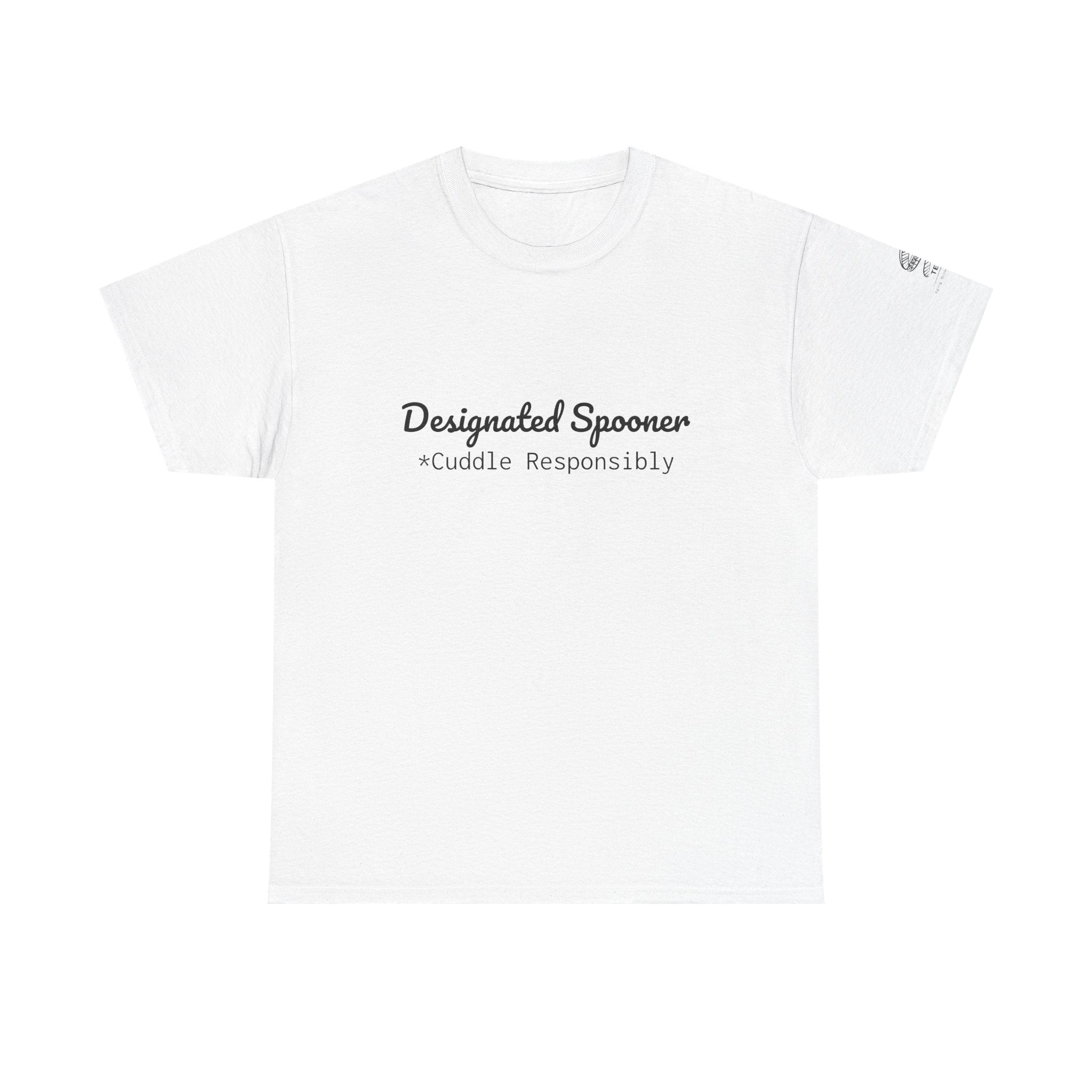T-Shirt — “Designated Spooner • Cuddle Responsibly” Cute Couple Casual Tee