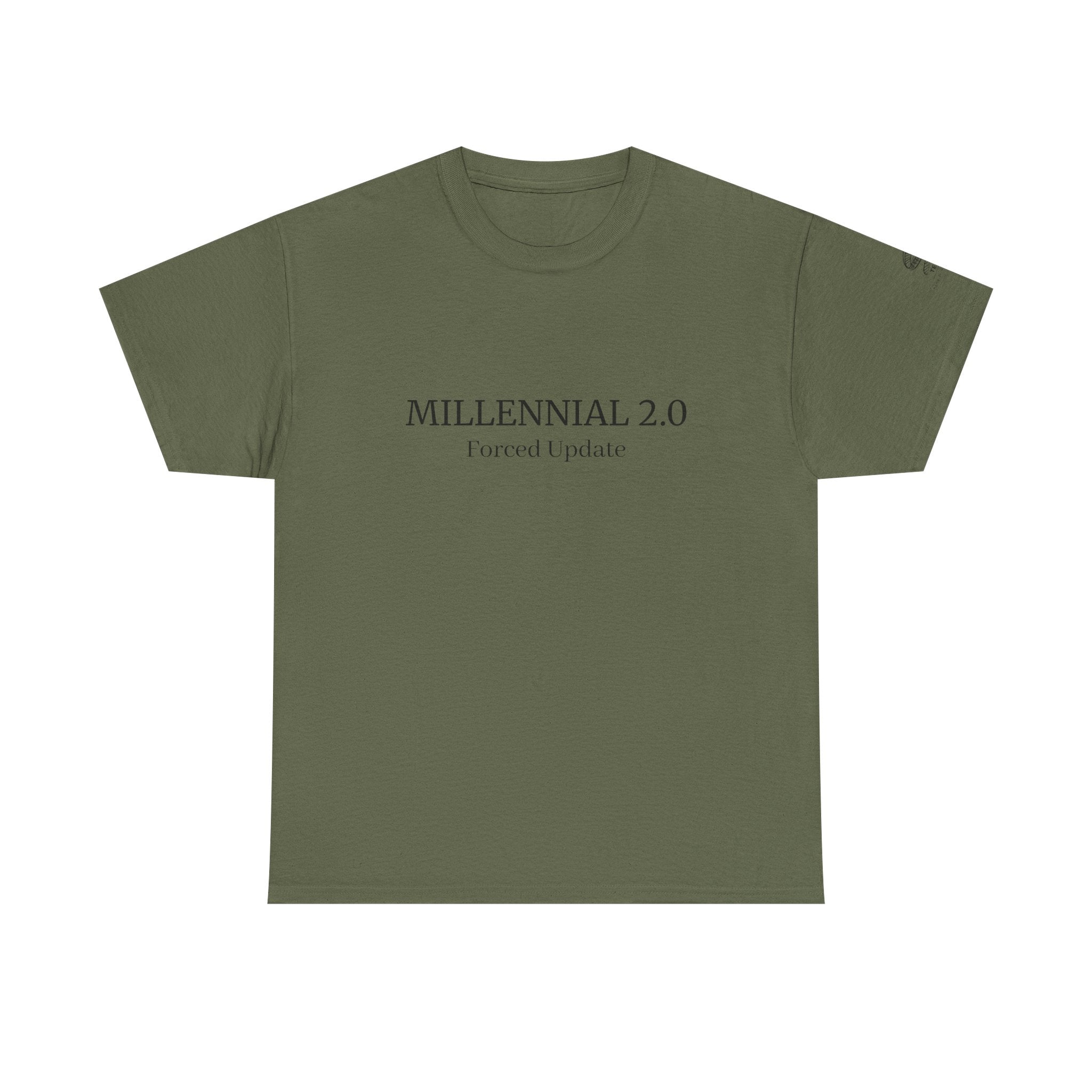 Millennial 2.0 "Forced Update" Tee — Minimal Retro Tech Graphic Shirt