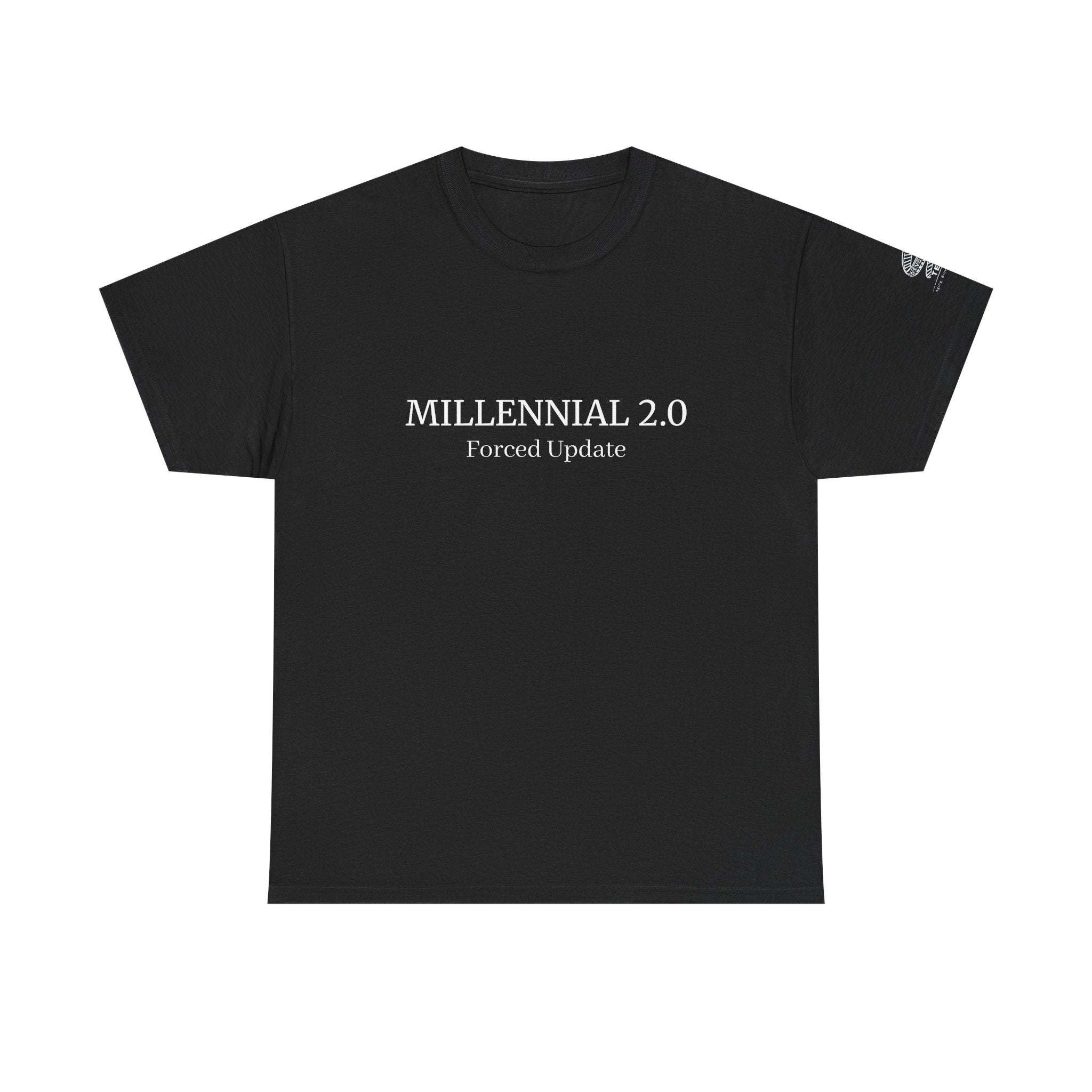 Millennial 2.0 "Forced Update" Tee — Minimal Retro Tech Graphic Shirt