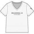 V-Neck Tee — "Millennial 2.0 Forced Update" Minimalist Women's Tee