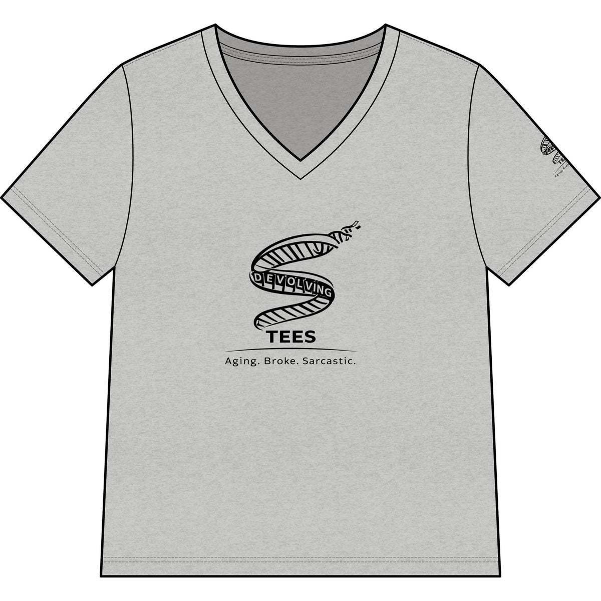 'Devolving Tees Logo.' Women’s V-Neck Tees