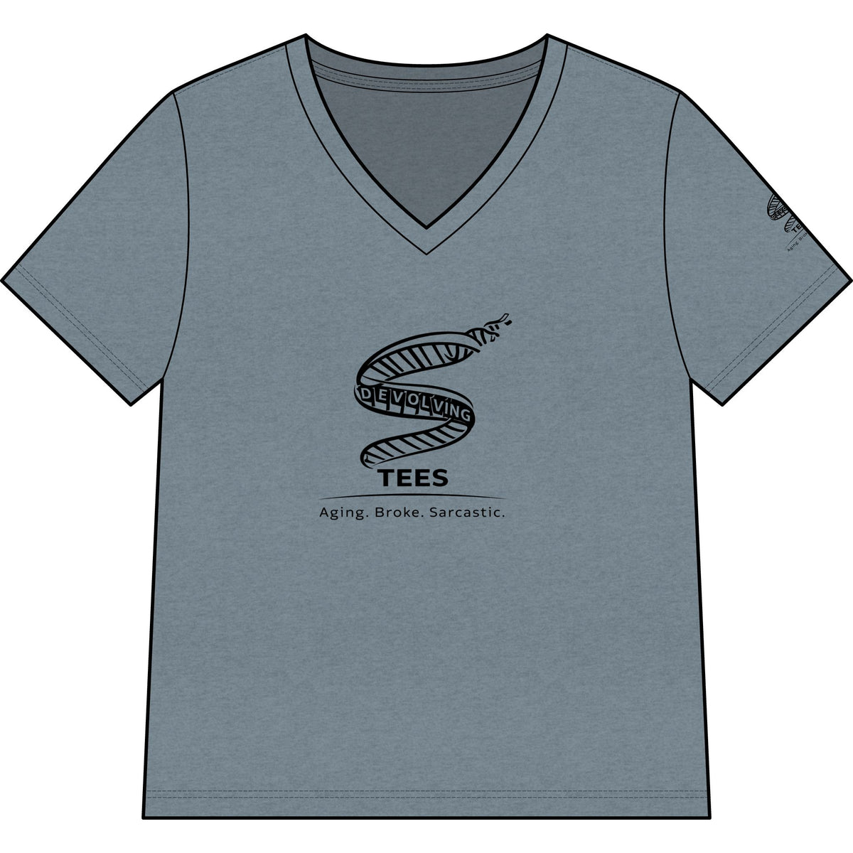 'Devolving Tees Logo.' Women’s V-Neck Tees