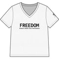 Freedom V-Neck Tee — "Freedom Doesn't Need Your Permission" Feminist Statement Shirt