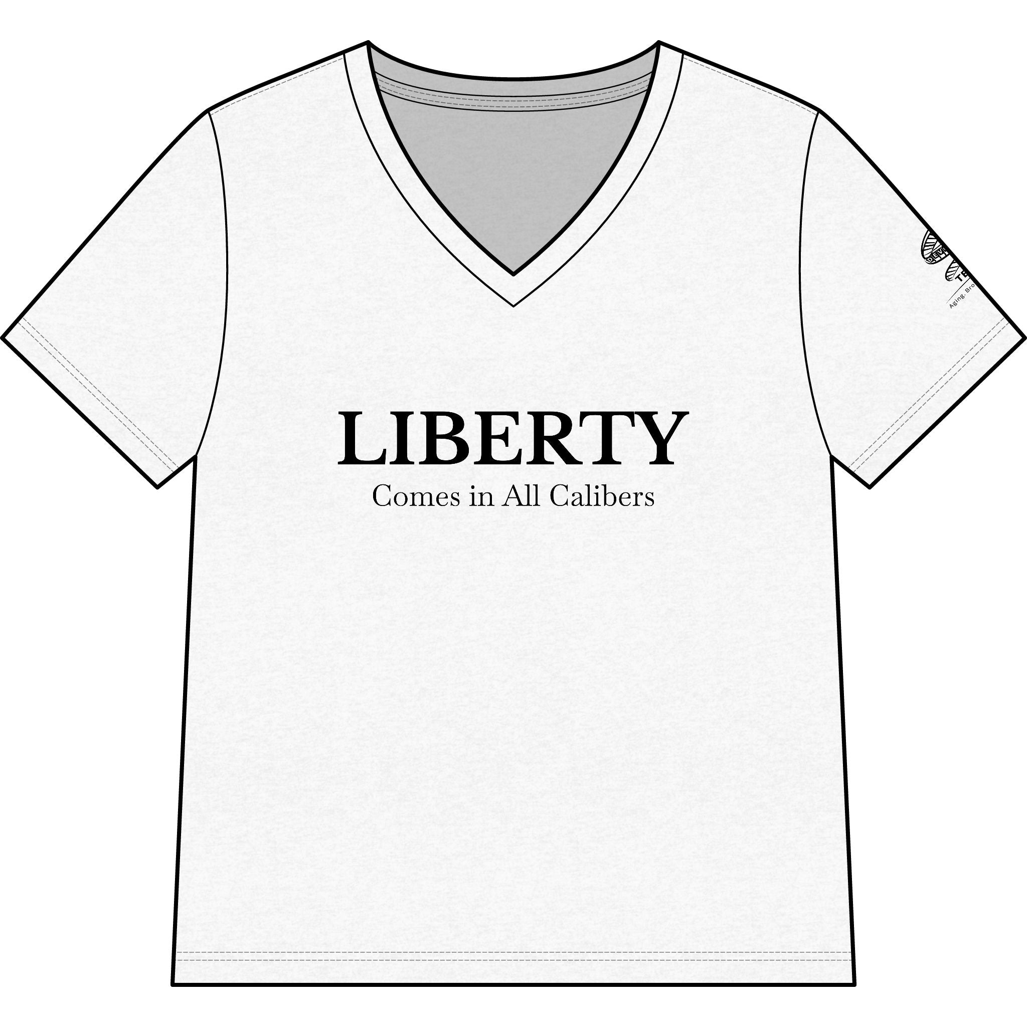 Liberty Comes in All Calibers V-Neck Tee