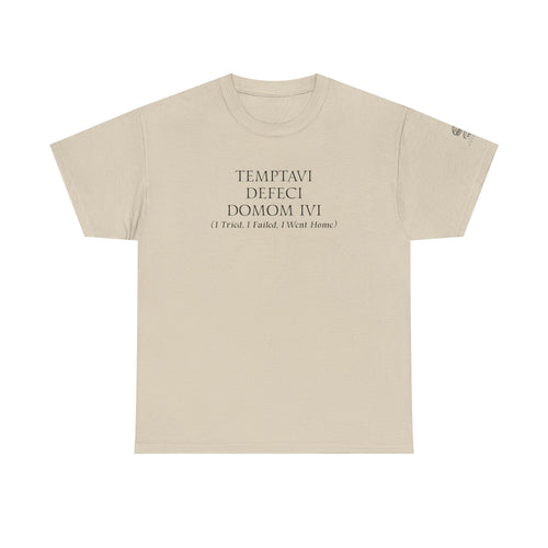 'Temptavi Defeci Domum Ivi' Millennial Latin Basic Cotton Shirt