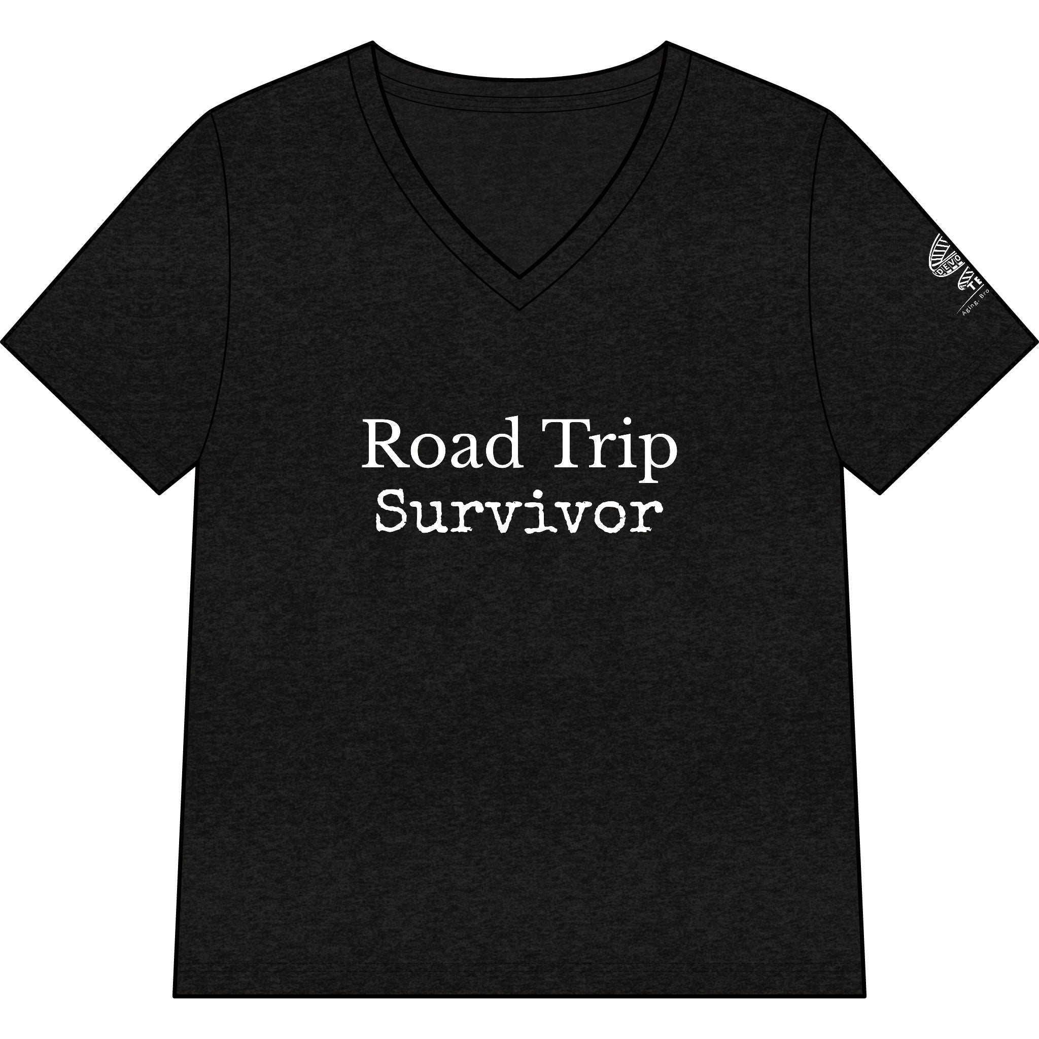 Road Trip Survivor V-Neck Tee — Funny Women’s Vacation Shirt