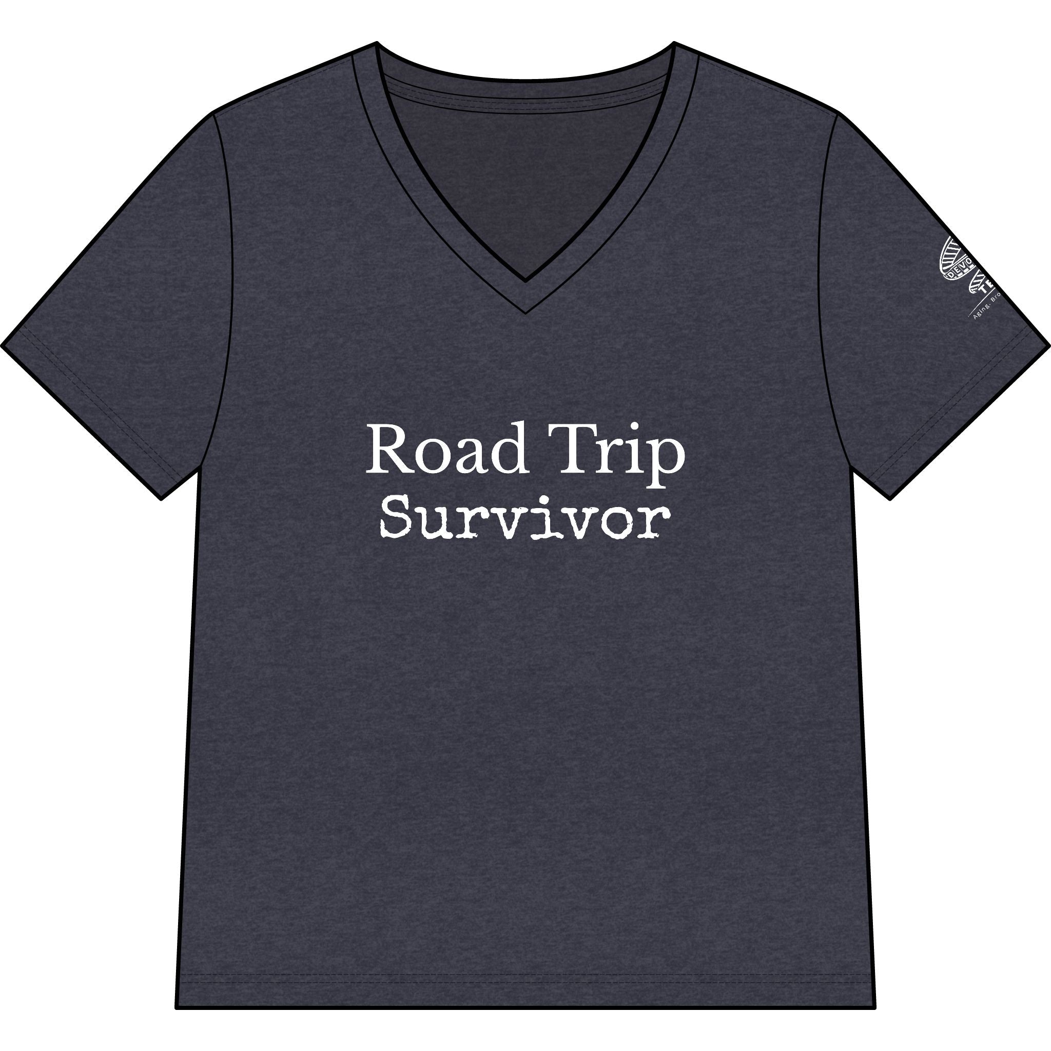 Road Trip Survivor V-Neck Tee — Funny Women’s Vacation Shirt
