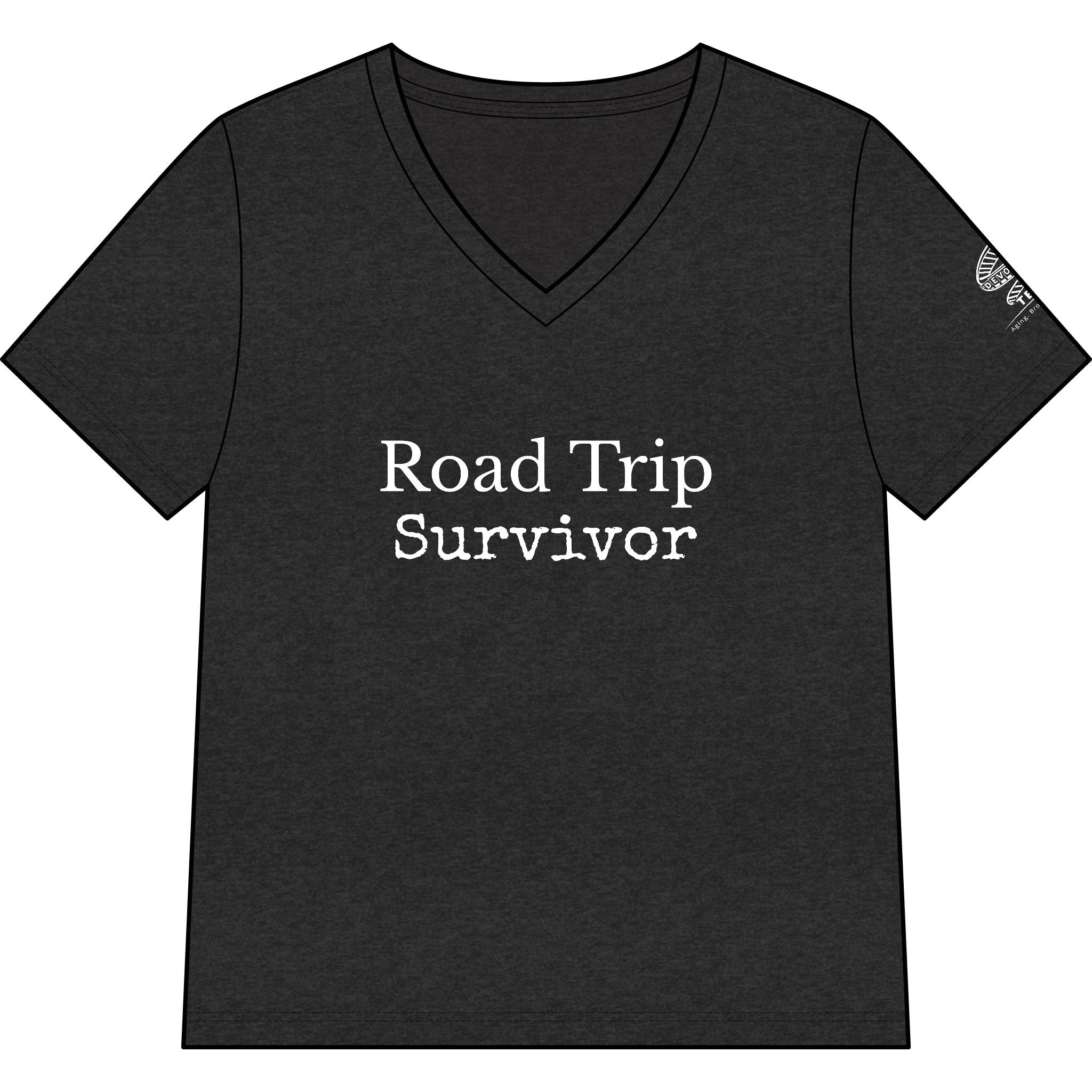Road Trip Survivor V-Neck Tee — Funny Women’s Vacation Shirt
