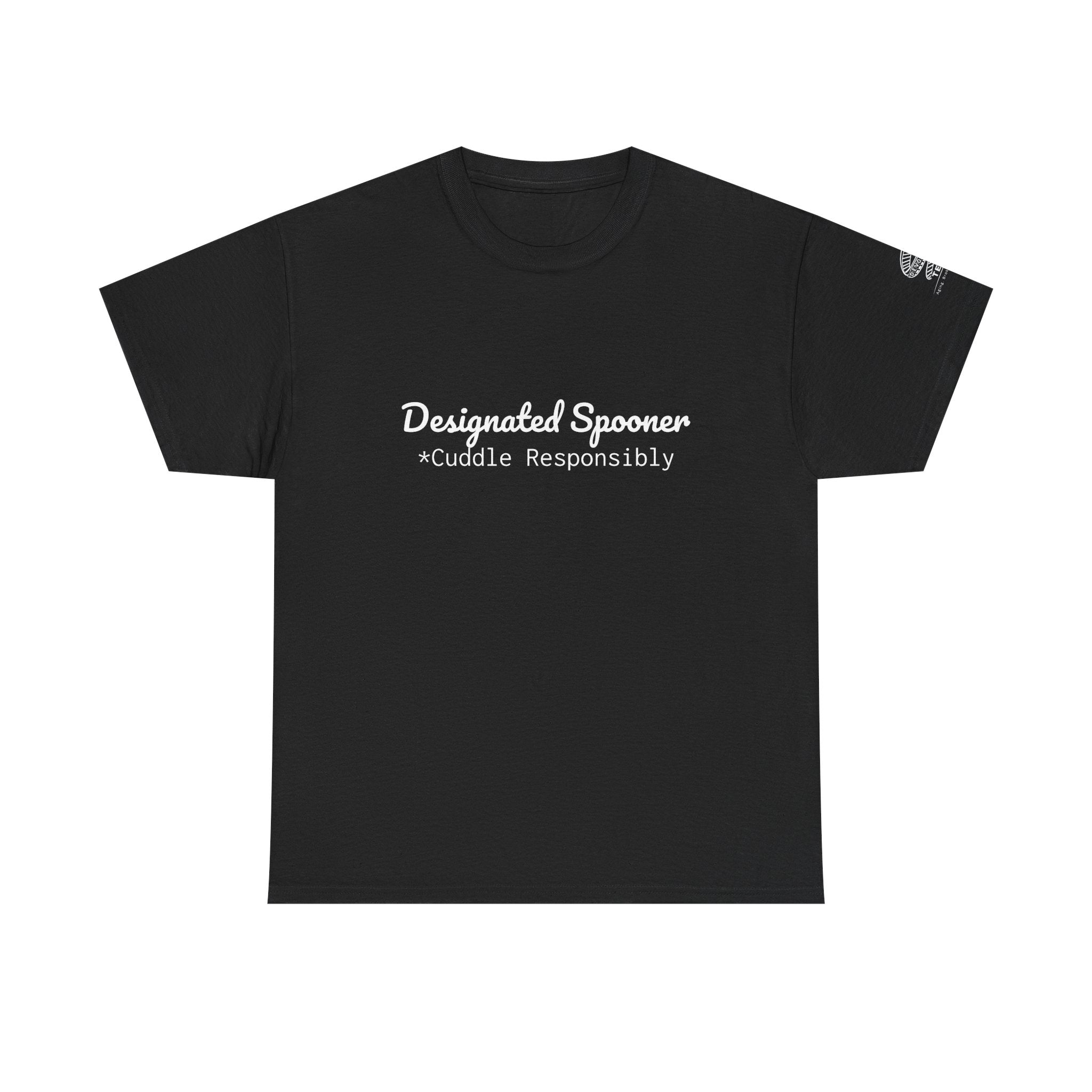 T-Shirt — “Designated Spooner • Cuddle Responsibly” Cute Couple Casual Tee