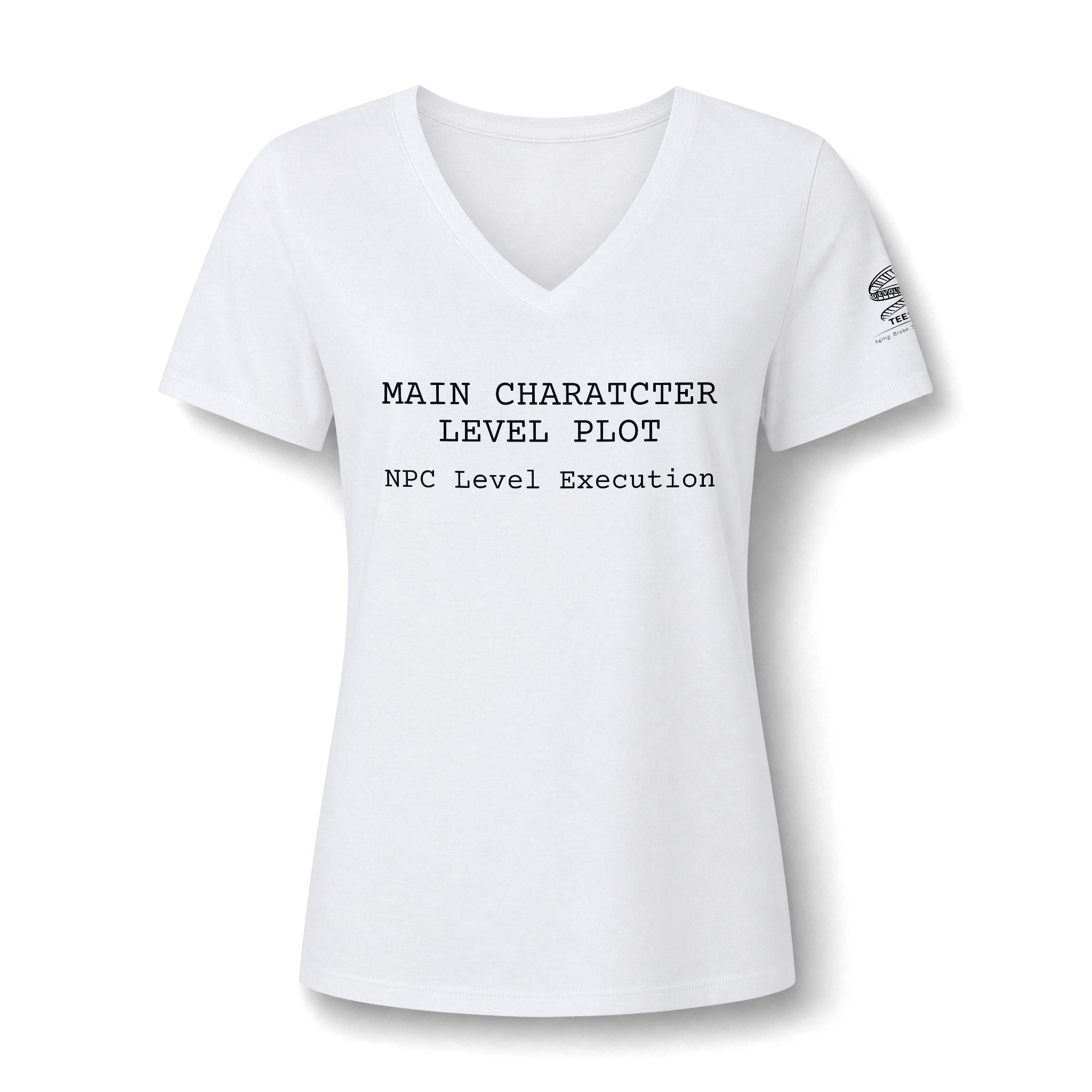 "Main Character, Level Plot; NPC Level Execution" V-Neck Tee