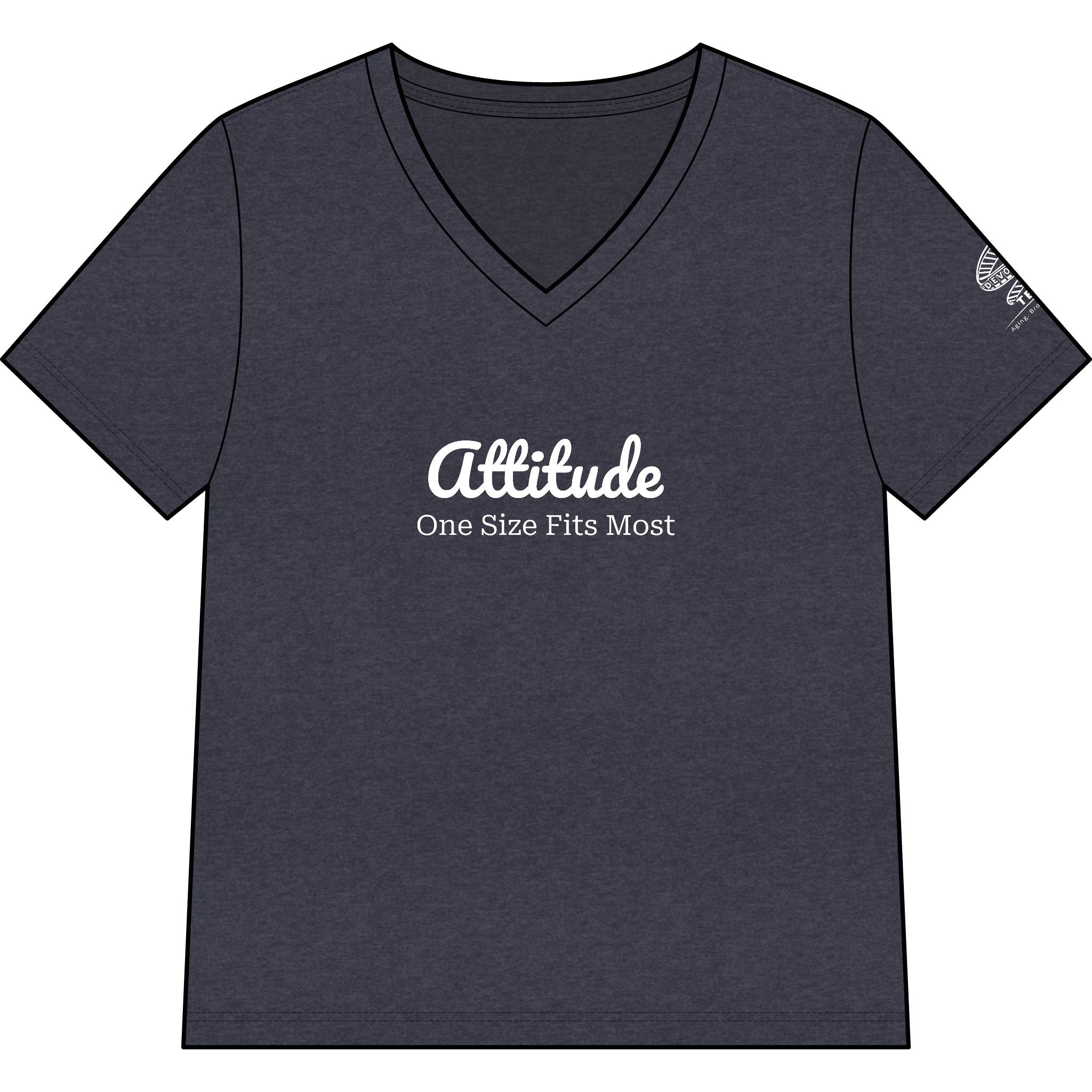 Attitude "One Size Fits Most" Women's V-Neck Tee