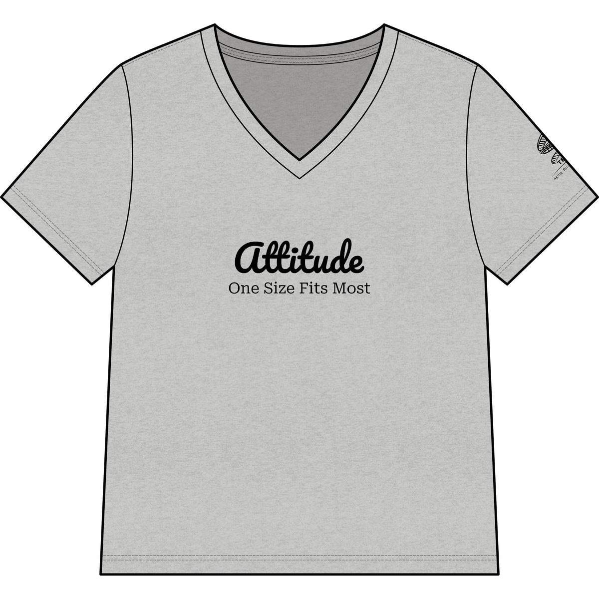 Attitude "One Size Fits Most" Women's V-Neck Tee