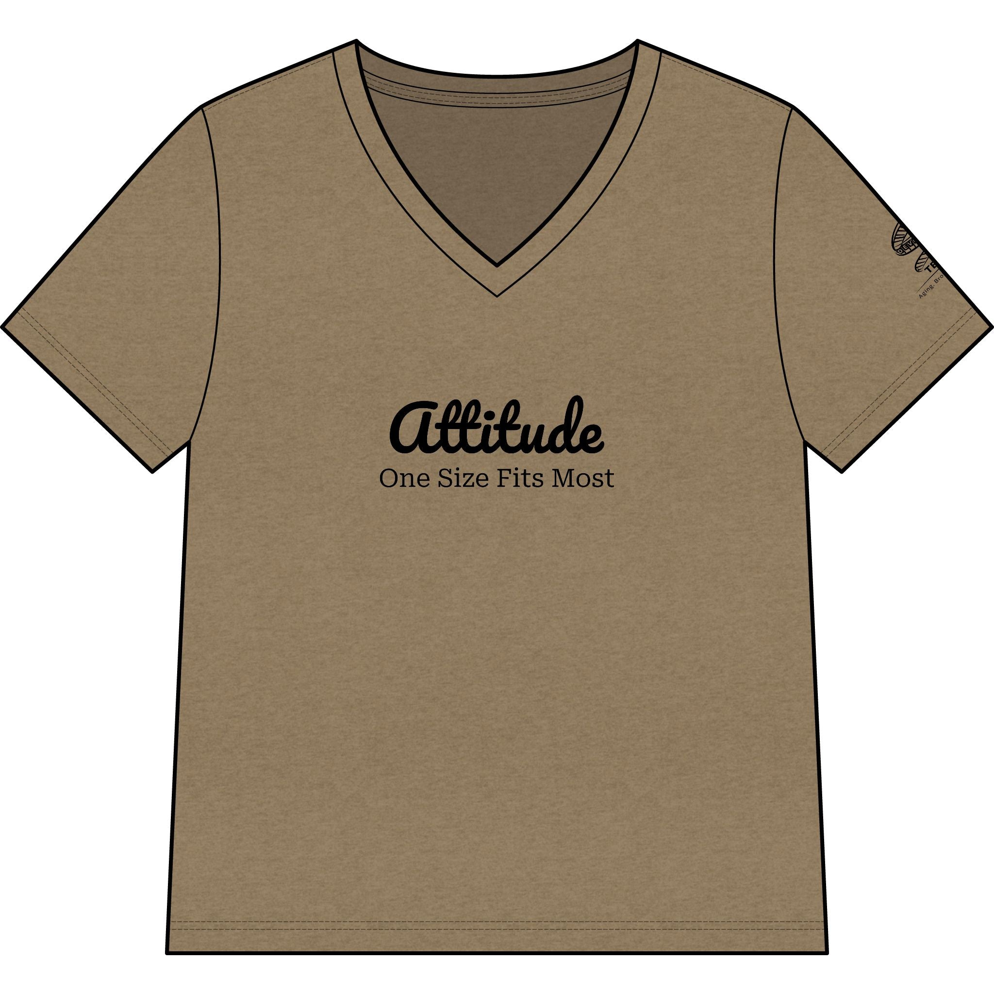 Attitude "One Size Fits Most" Women's V-Neck Tee