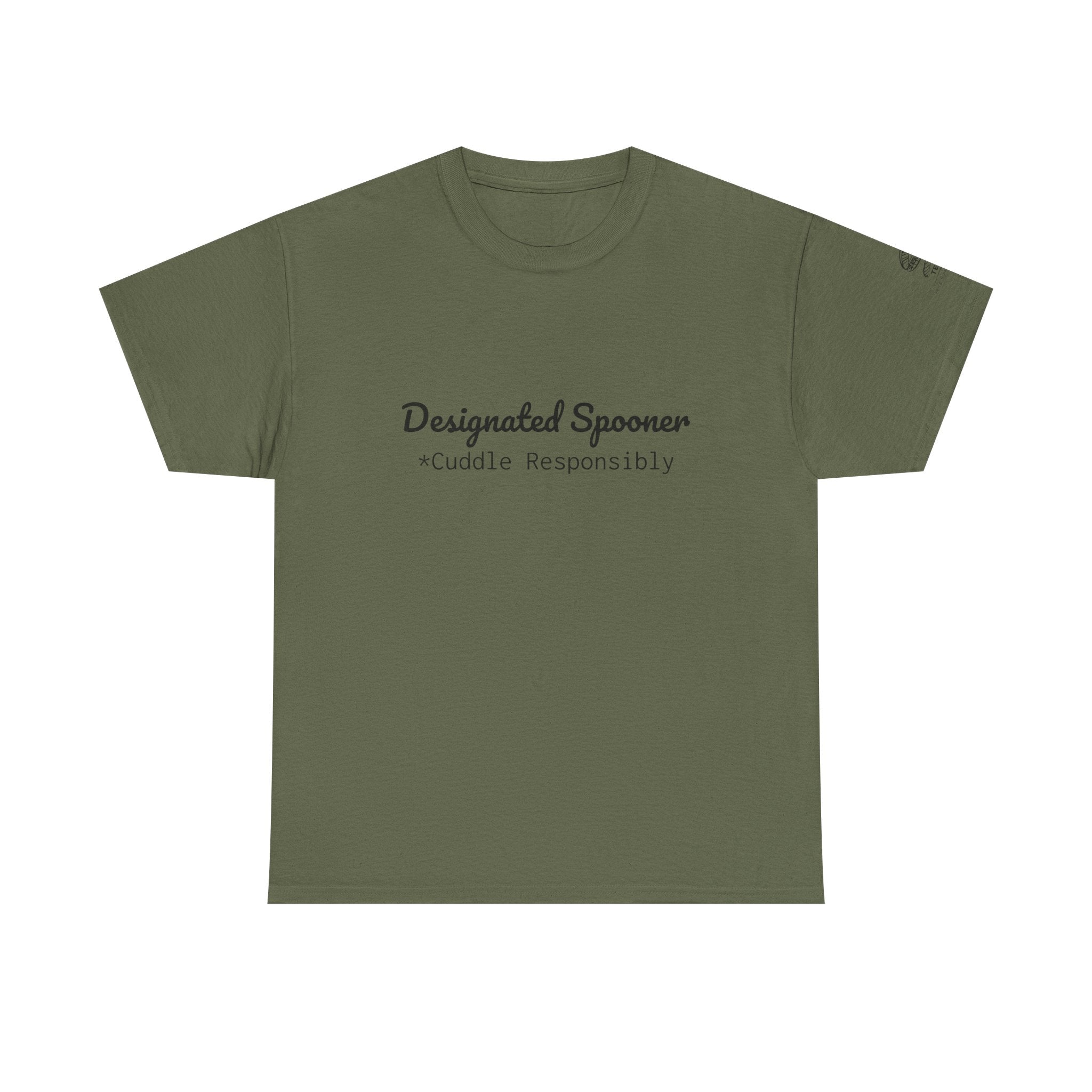 T-Shirt — “Designated Spooner • Cuddle Responsibly” Cute Couple Casual Tee