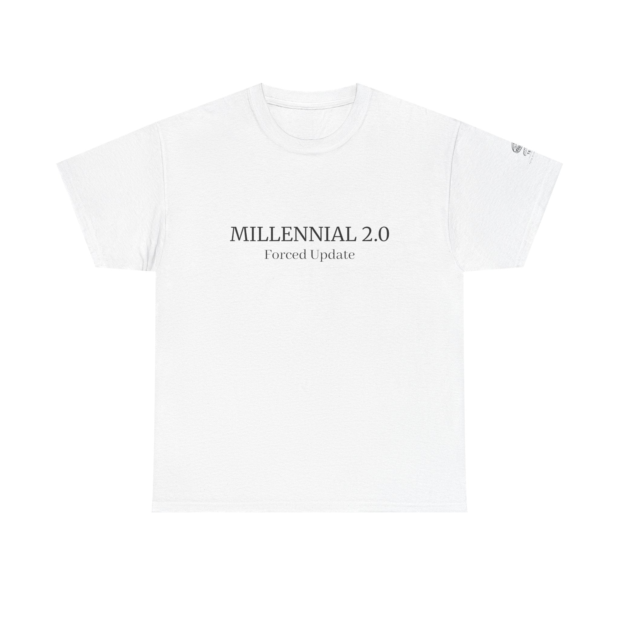 Millennial 2.0 "Forced Update" Tee — Minimal Retro Tech Graphic Shirt