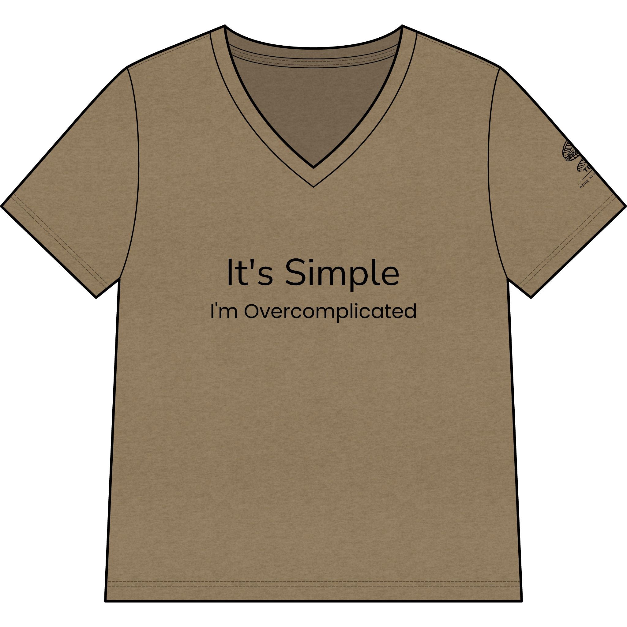 Women's V-Neck Tee — "It's Simple, I'm Overcomplicated" Funny Casual Top
