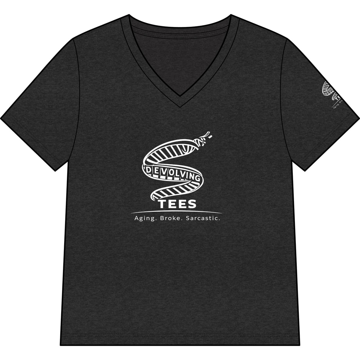 'Devolving Tees Logo.' Women’s V-Neck Tees