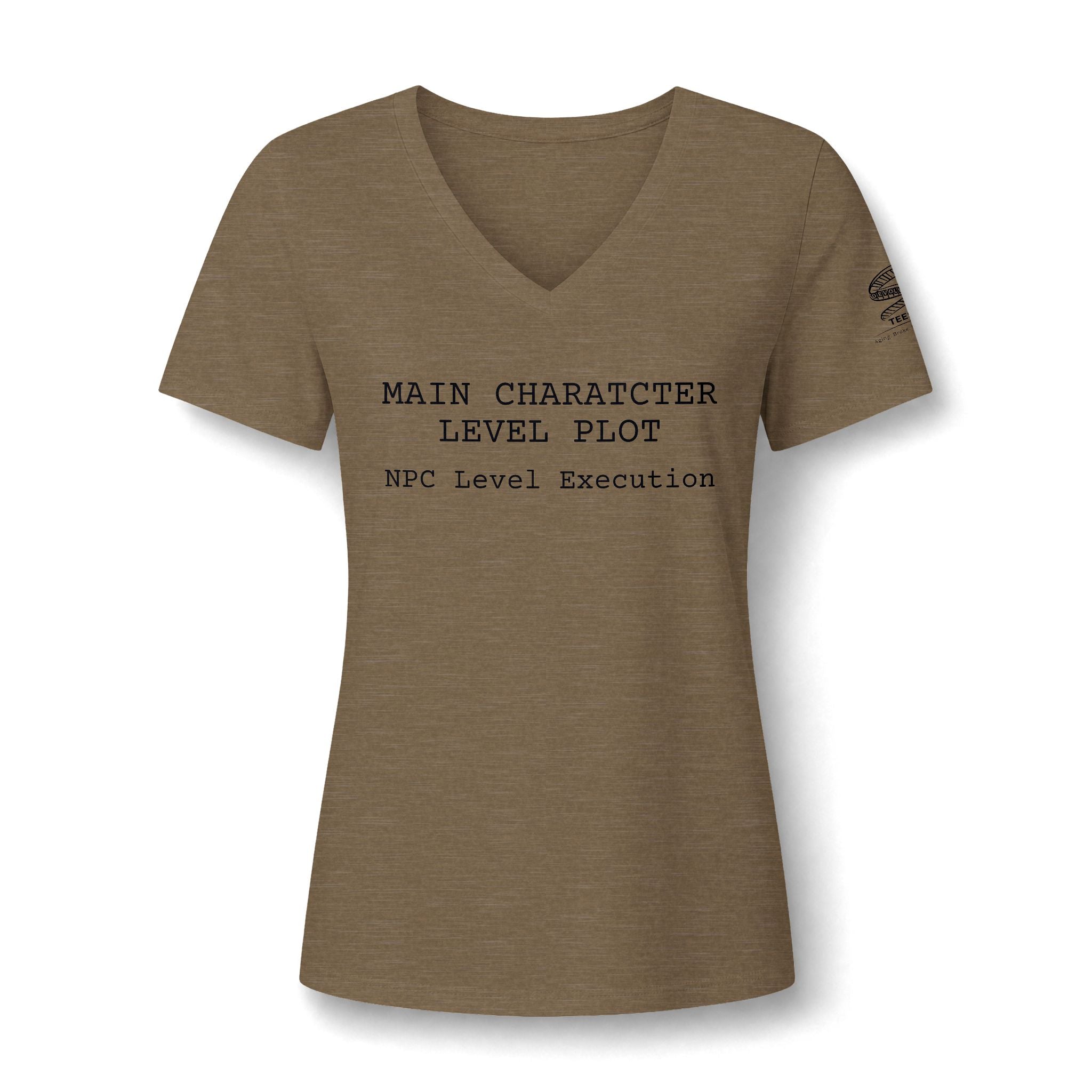 "Main Character, Level Plot; NPC Level Execution" V-Neck Tee