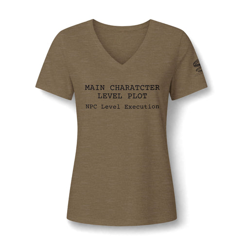 "Main Character, Level Plot; NPC Level Execution" V-Neck Tee